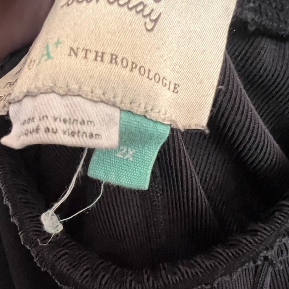 Anthropologie ribbed navy tapered ankle casual pants in 2X - Picture 8 of 10